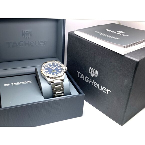Tag Heuer Men's Watch WAY2012 Aquaracer Swiss Automatic Blue Dial Steel 43mm - Picture 3 of 14